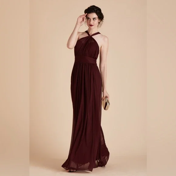 cabernet bridesmaid dresses Zapaka Women Halter Bridesmaid Dress Cabernet A Line Lace Sleeveless Wedding  Guest Dress  ZAPAKA